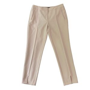 Adrianna Papell nude pink ankle trouser dress pants formal front pleated size 4
